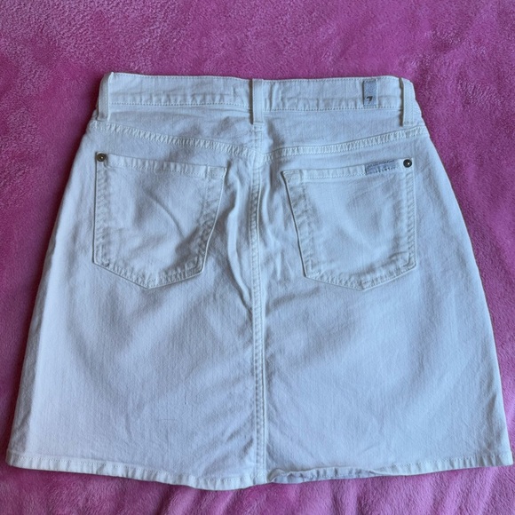 7 For All Mankind White Denim Skirt Pockets - Picture 2 of 7